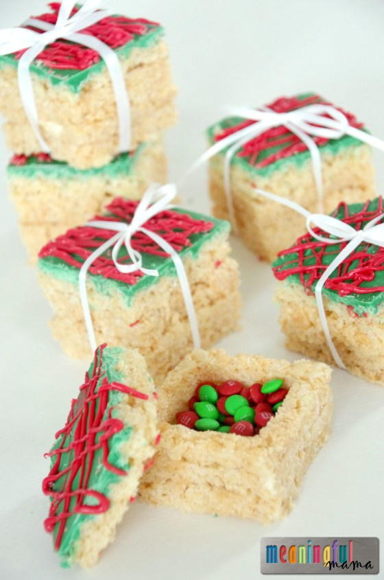 Rice Krispie Treat Christmas Present | AllFreeKidsCrafts.com
