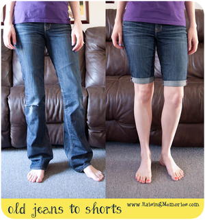 How to Turn Holey Jeans into Shorts