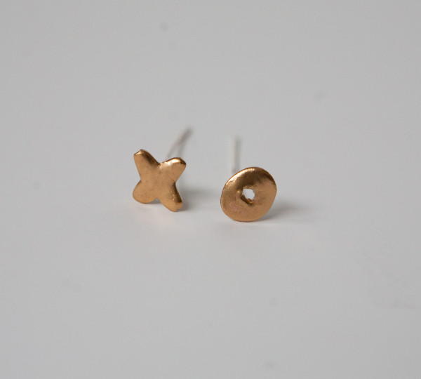Golden X and O DIY Earrings