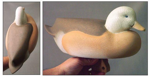 WOOD-CARVED hot WIDGEON DECOY!