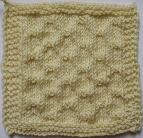 Dots on Stockinette Stitch Square