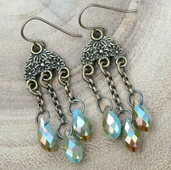 Crystallized Chandelier Drop Earrings