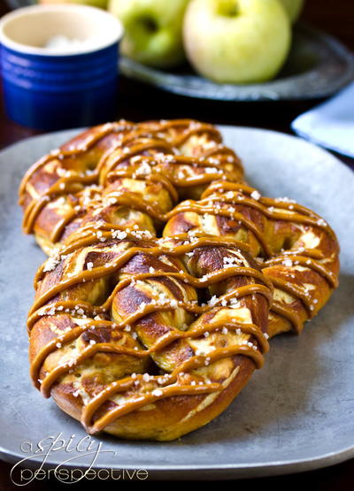 Caramel Apple Soft Pretzels