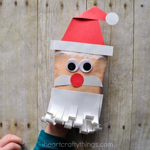Jolly Paper Santa Puppet
