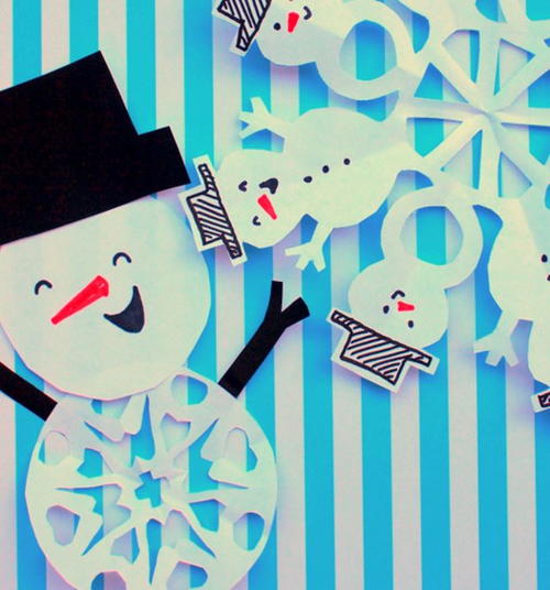 Paper Snowman Snowflake Patterns