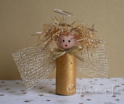 Precious Golden Wine Cork Christmas Angel