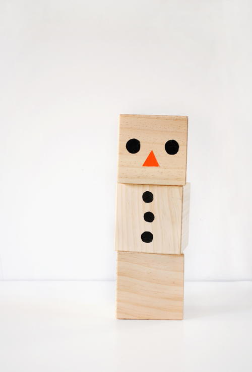 Wooden Wonderland Snowman Blocks Craft