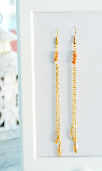 Sparkly Beaded Chain Earrings