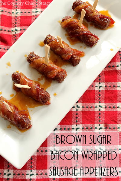 Brown Sugar Bacon Wrapped Sausage Appetizers