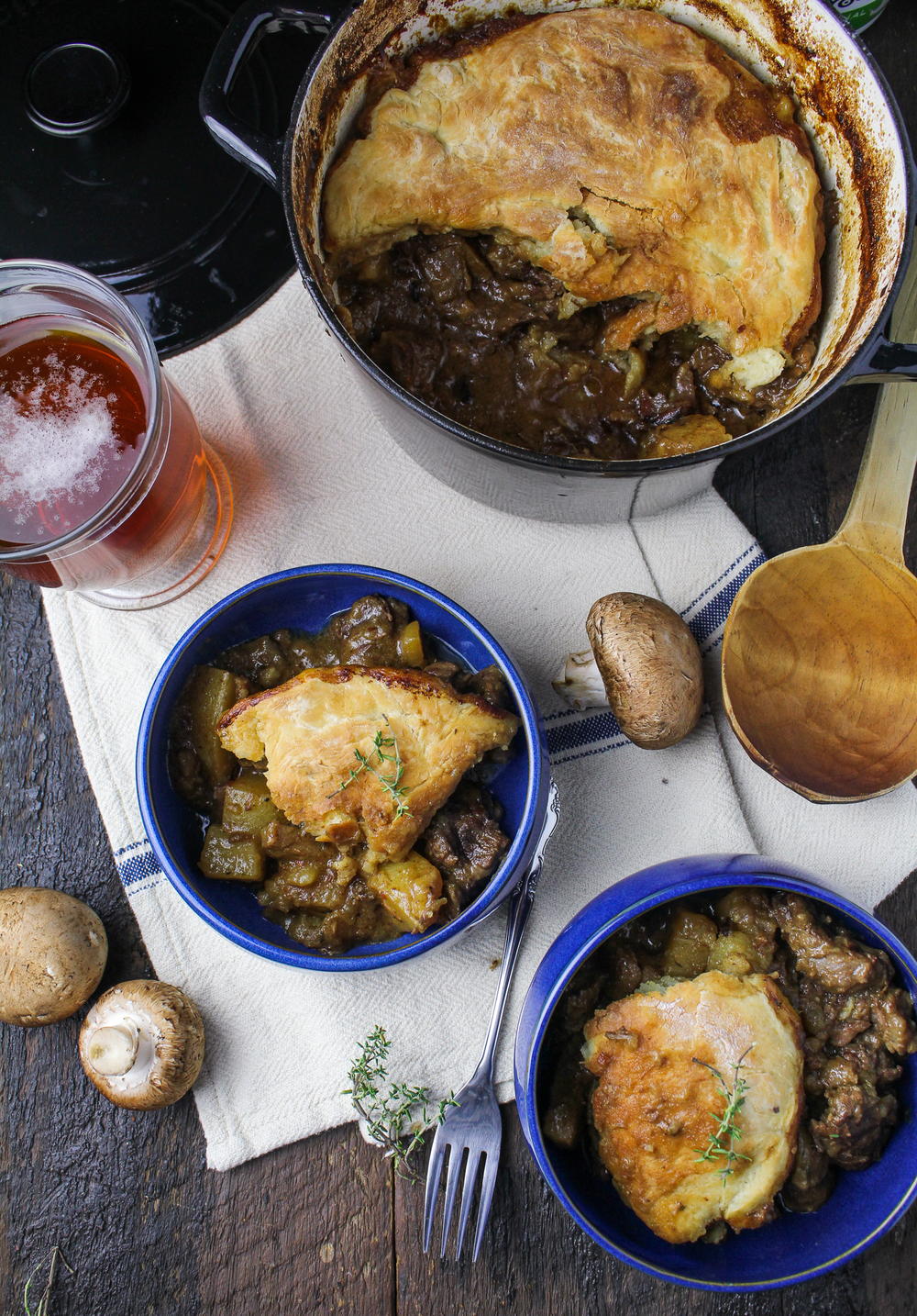 British Beef Ale And Mushroom Pot Pie Recipe