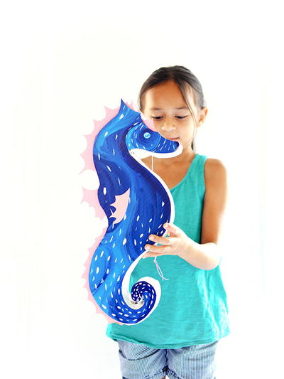 Deep Blue Seahorse DIY Pinata