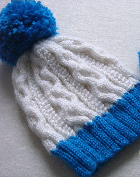 Popcorn Stitch Cable Hat