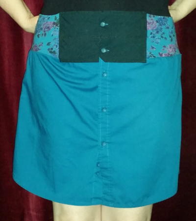 Upcycled Skirt from 2 Shirts