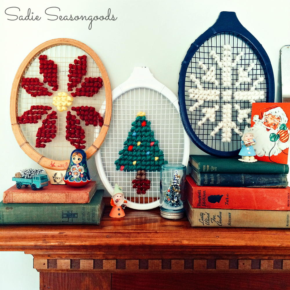 Vintage Tennis Racket Christmas Needlework | AllFreeHolidayCrafts.com