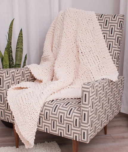 Heavenly Ivory Easy Knit Throw Pattern