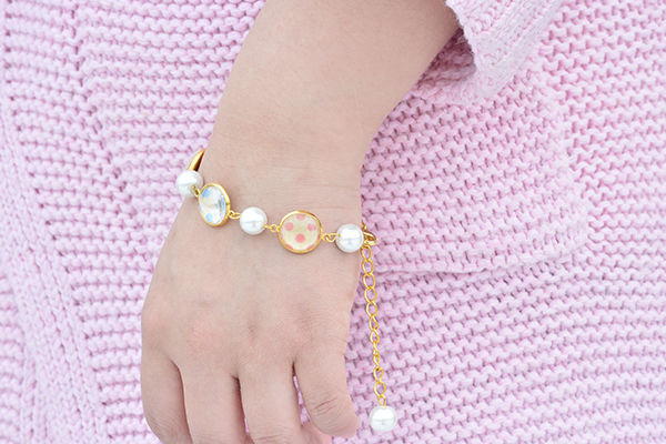 Pearls and Polka Dots Chain Bracelet