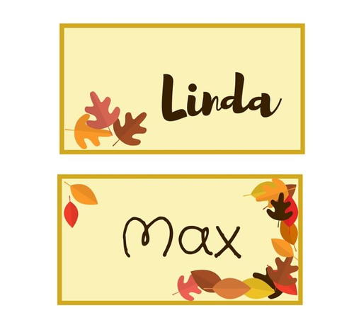 Autumn Leaf Printable Place Cards