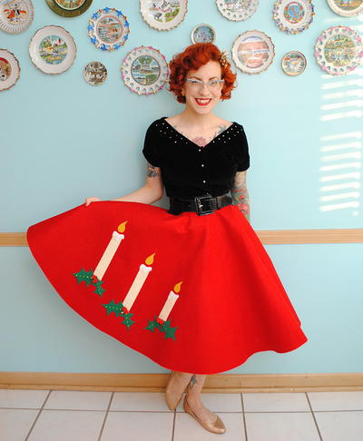 Very Retro Christmas Skirt