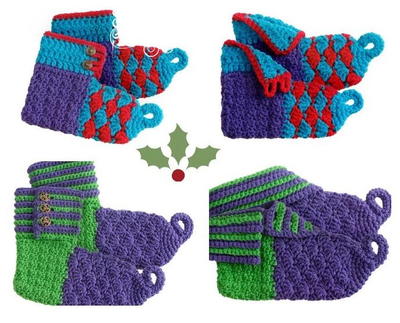 Merry Elf Crochet Booties