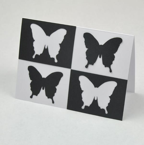 Black and White Butterfly Art DIY Greeting Card