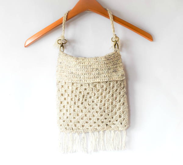 Modern Crochet Boho Fringe Purse