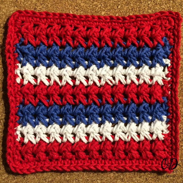 Red, White and Blue Textured Dishcloth