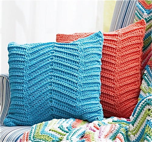 Crocheted Zigzag  Chevron Pillows