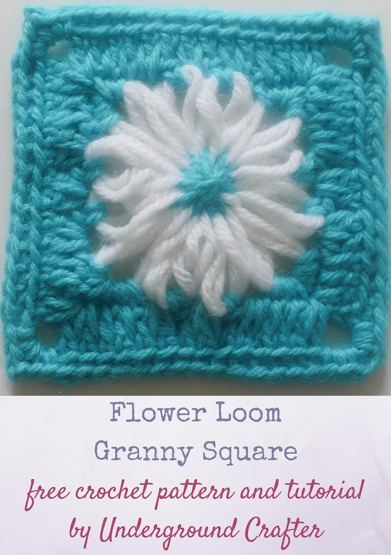 Flower Loom Granny Square Pattern | AllFreeCrochetAfghanPatterns.com