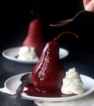 Spiced Red Wine Poached Pears