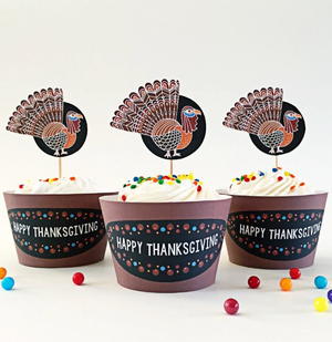 Thanksgiving Printables for Cupcakes