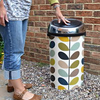 Upcycled Wallpaper Trash Can Makeover