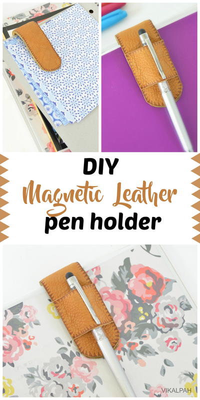 DIY Magnetic Leather Pen Holder