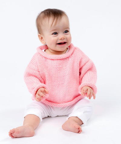 Pretty in Pink Baby Pullover