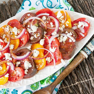 Tomato Feta Caprese Salad