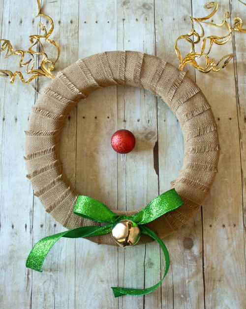 Adorable Rudolph DIY Wreath