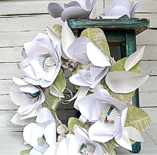 Mixed Material Paper Flower DIY Wreath