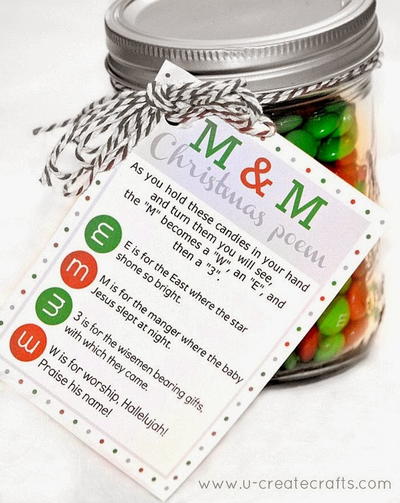 Sweet Printable M&M Christmas Poem