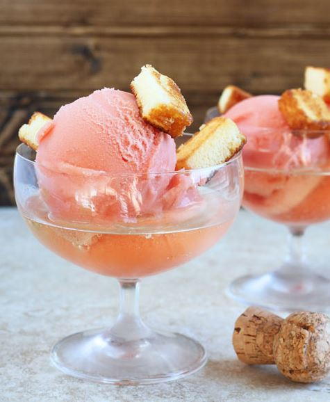 Champagne Sundaes with Toasted Pound Cake