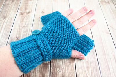 Herringbone Crochet Fingerless Gloves