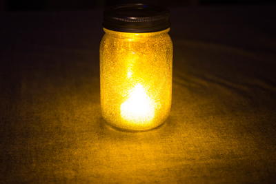 Glittery Mason Jar Light