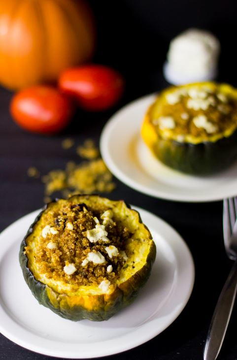 Quinoa and Goat Cheese Stuffed Acorn Squash