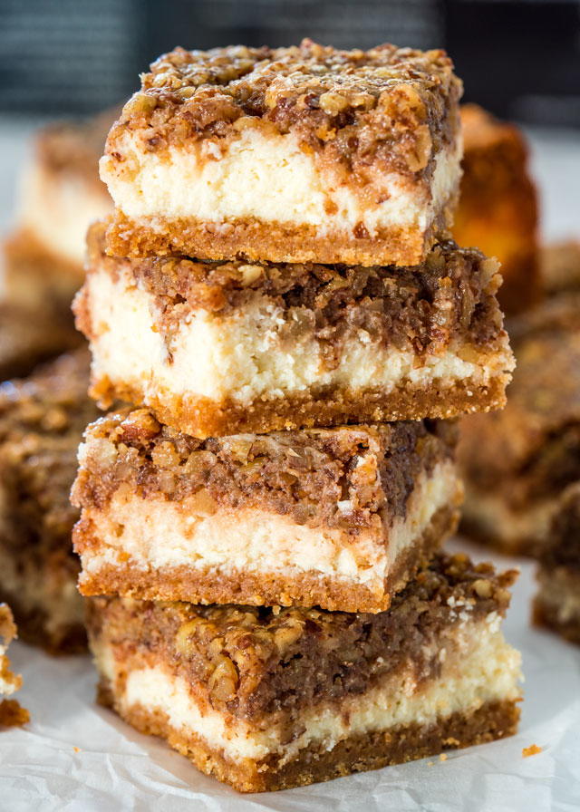 Southern Pecan Pie Cheesecake Bars | FaveSouthernRecipes.com