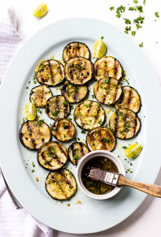 Lemon Garlic Grilled Zucchini Recipe | FaveHealthyRecipes.com