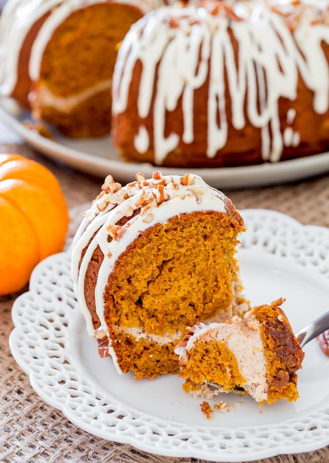 Cream Cheese and Pumpkin Swirl Cake | FaveSouthernRecipes.com