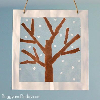 Frosty Winter Tree Suncatcher