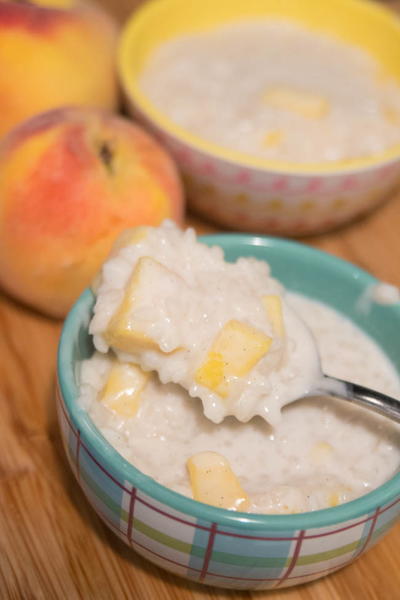 Peaches and Cream Rice Pudding