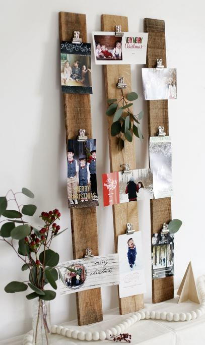 Rustic Wooden Christmas Card Display