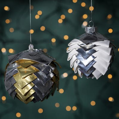 Scalloped Duck Tape DIY Christmas Ornaments