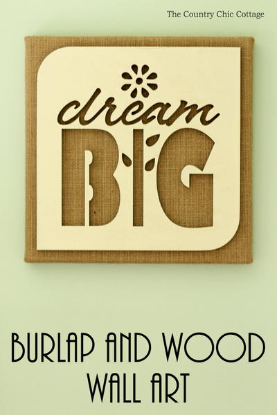 Burlap Wall Art with Wood Cutout