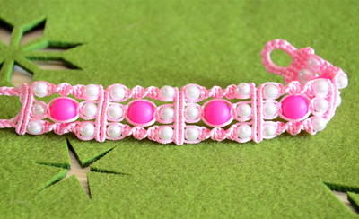 Pretty Princess Beaded Macrame Bracelet